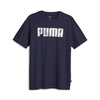 T-shirt blu da uomo con logo bianco sul petto Puma Graphics, Abbigliamento Sport, SKU a722000341, Immagine 0